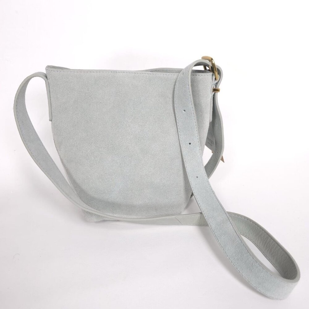 NEW Margot NEW YORK Kaye Mini‎ Bucket LEATHER Suede Blue Crossbody Bag MG3318-KU